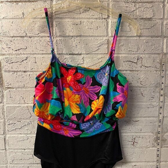 Vintage Floral Golden Girls One Piece Swimsuit Medium - Picture 1 of 10